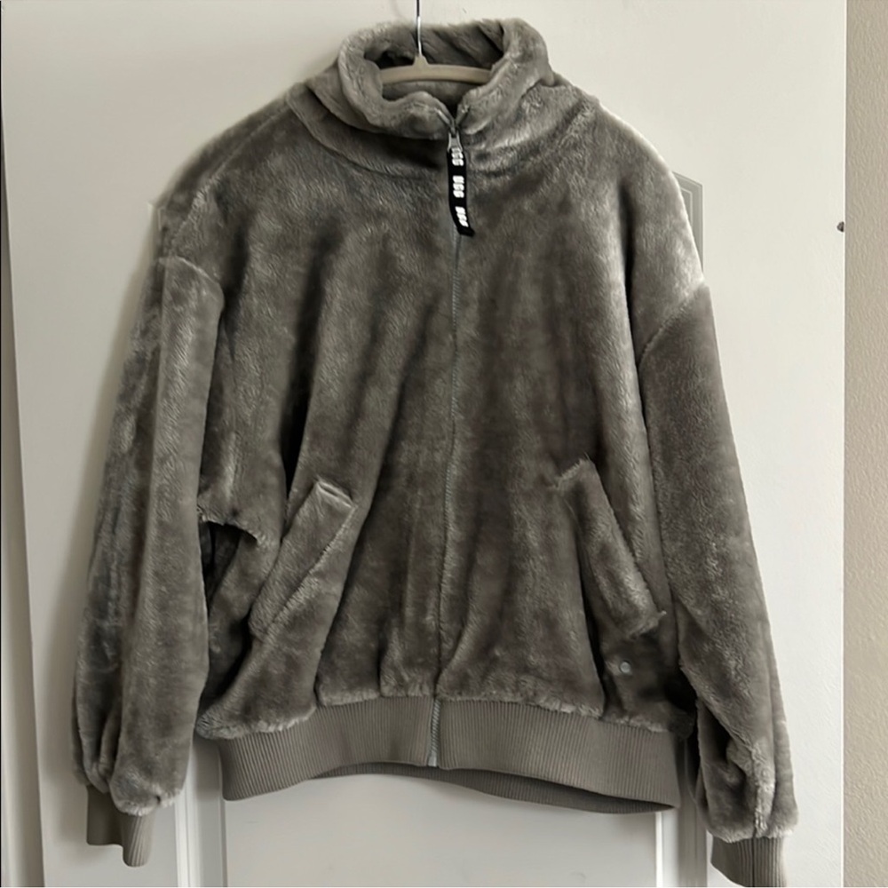 UGG Gray Laken Sherpa Jacket